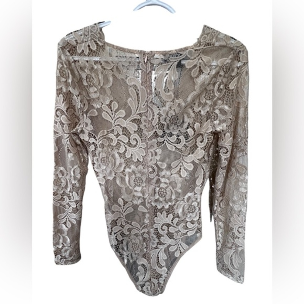Parisian Lace Bodysuit - Tan - Picture 1 of 6